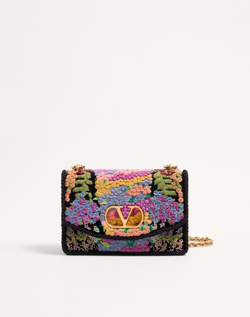 Valentino Garavani - Valentino Garavani Vain Embroidered Shoulder Bag - Multicolour - Woman - Shoulder Bags